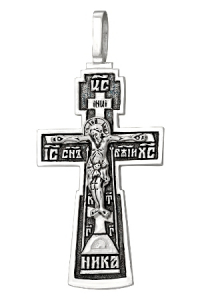 Крест из серебра литье частичное чернение