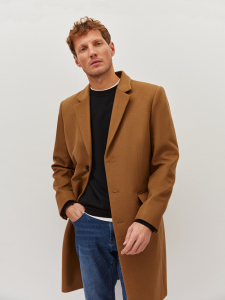 Прямое классическое пальто из шерсти и кашемира