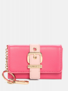 belted fold-over card case keychain