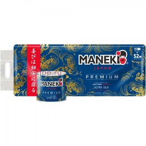 Maneki Ocean Бумага туалетная 3 слоя с ароматом бриза океана, 10 рулонов (4895228900296)