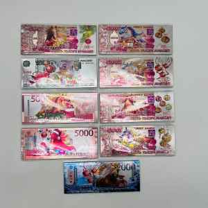 Магниты на холодильник - Деньги с пожеланиями 15х6 см 60 шт в уп (арт. ZF-3)