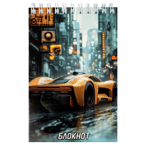 Блокнот, А6, 96 л, вн.блок - клетка, сплошной УФ-лак, гребень по короткой стороне
