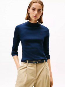 Mockneck Stretch Knit Top