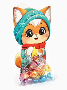 Пакетик под сладости на Новый год «Зимний котик», 6?11 см