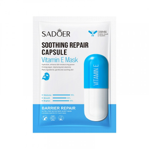 Тканевая маска для лица с витамином Е и фуллереном восстанавливающая SADOER