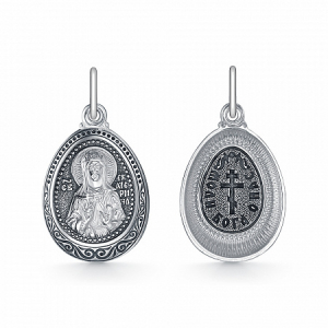 Образ (Св. Екатерина) из серебра частично черненый штампованный