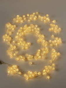 Занавес светодиодный роса в шариках 200 LED 2*2 м тёпло-белый