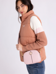 ENAMEL CHAIN CROSSBODY BAG