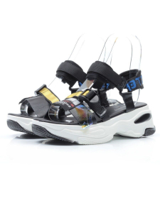 08-PEG124-2 BLACK Босоножки (натуральная кожа, стелька натуральная кожа)