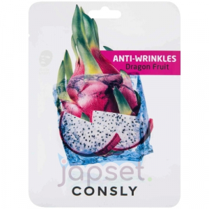 Consly Антивозрастная тканевая маска для лица с экстрактом драгонфрута, 20 мл