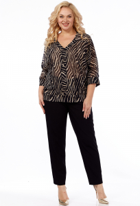 Блуза SVT 588 чёрно-бежевый