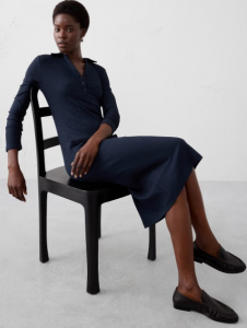 Wide-Ribbed Knit Midi Dress