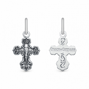 116.55 крест из серебра частично черненый штампованный