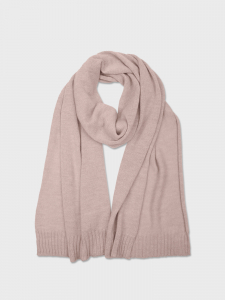 Палантин из шерстяной пряжи розового оттенка