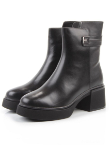 04-M3-5247 BLACK Ботинки зимние женские (натуральная кожа, натуральный мех)