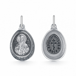 Образ (Св. Галина) из серебра частично черненый штампованный