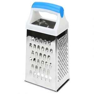 Терка из нержавеющей стали четырехгранная пластмассовая ручка 18,5см, основание 8,5х6,5см (Китай)