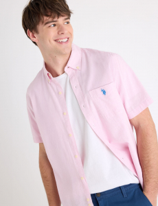 SHORT SLEEVE LINEN BLEND POCKET SHIRT