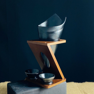 235-103 Блюдо для подачи картофеля фри с соусниками 3пр. на подставке TROPICAL в под.уп.(х12)Фарфор