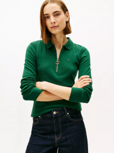 Long-Sleeve Zip Slim Fit Polo