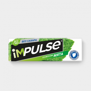 «Impulse», жевательная резинка со вкусом «Мята», без сахара, 14 г (упаковка 30 шт)