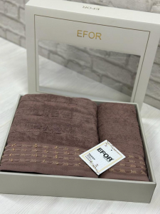 Набро полотенец EFOR из 2-х предметов (50*90.70*140) модель FITILLI (кофейный) KAHVE