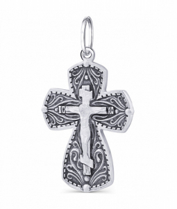 Крест из серебра литье частичное чернение