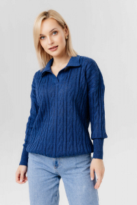 Джемпер из льна 4-305 синий