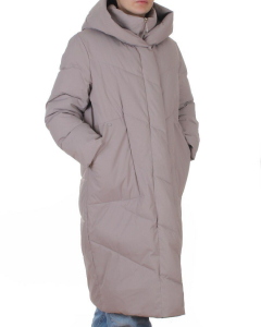 6606B GRAY/BEIGE Пальто зимнее женское (200 гр. холлофайбер)