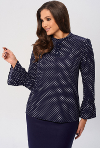 Блуза Lenata 11031 синий в белый горох
