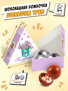 Набор шоколадных бомбочек, 90г