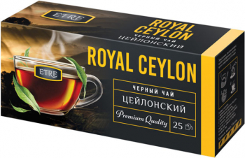 «ETRE», чай Royal Ceylon черный цейлонский отборный, 25 пакетиков, 50г