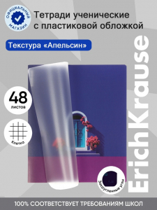 Тетрадь 48 листов в клетку ErichKrause CoverPrо fizzy, Serenada, с пластиковой обложкой, на скобе