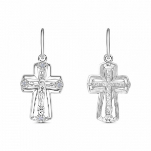 Крест с фианитом серебро 925*