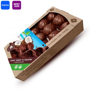 Зефир "Кокос" в глазури с кокосовой стружкой