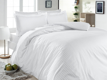 КПБ FIRST CHOICE Cotton Satin Lines Style White S-361