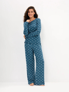 Omsa Пижама OmD 0244D POINTELLE PRINT AW26 Пижама жен. (Лонгслив+Брюки), СО