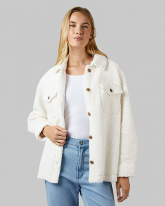 WOMEN'S COZY SHERPA SHIRT JACKET