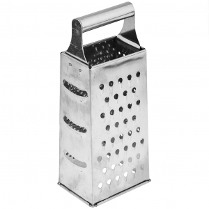 Терка из нержавеющей стали, ручка из нержавеющей стали четырехгранная 24см, основание 10х7,5см 