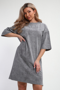 Платье туника варенка с принтом Сердце ТП-02