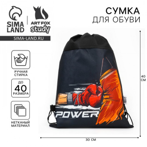 Мешок для обуви Power, нетканое полотно, размер 41?30 см