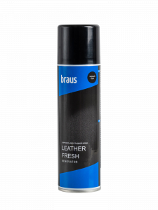BRAUS Leather Fresh renovator Аэрозоль-краска для кожи ЧЕРНЫЙ 250 мл
