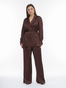 Широкие прямые брюки на резинке