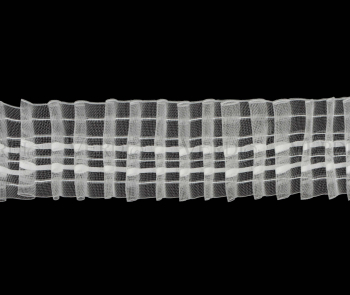 Тесьма С 703 органзовая, ширина рулона 6 см, 4 нити, в бобине 50м
