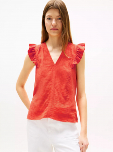 Muslin Flutter-Sleeve Top