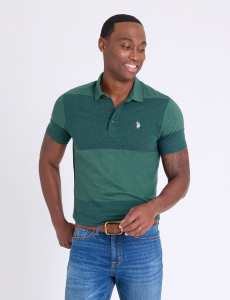 WHITE LABEL YARN DYE STRIPE JERSEY POLO SHIRT