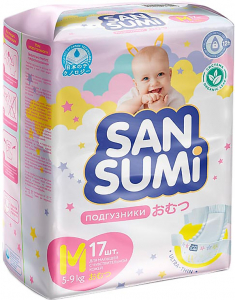 Подгузники, размер M (5-9 kg) «Sansumi», 520г