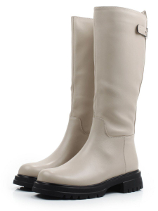 02-FI768-2 LT. BEIGE Сапоги демисезонные женские (натуральная кожа, байка)