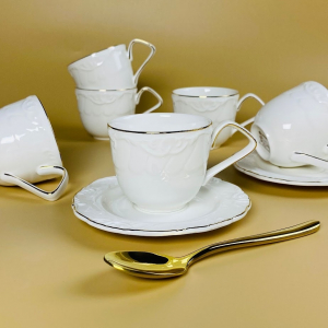 109-235 Кофейный набор 12пр. 140мл КРОКУС ЗОЛОТО в под.уп.(х12)Фарфор