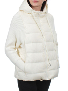GB 8105 MILK WHITE Пуховик облегченный женский (пух, трикотаж)
